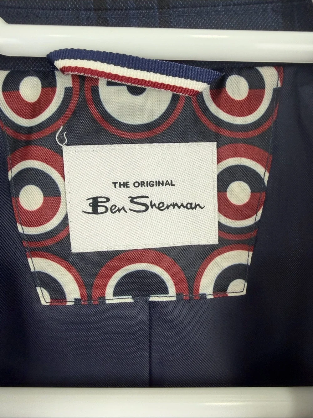Ben Sherman Blue Plaid Sport Coat Blazer 48R Mod Slim Fit NWOT
